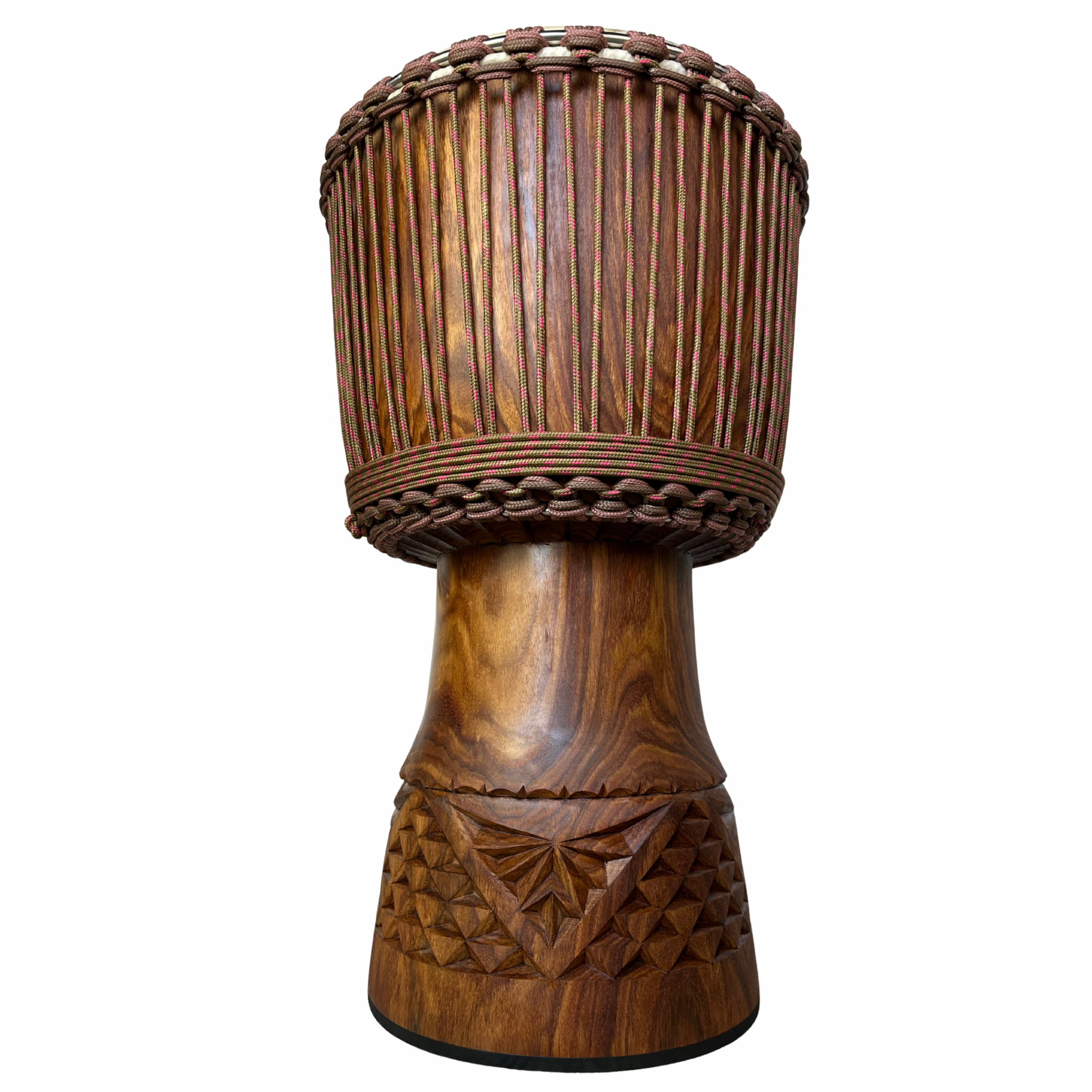 Djembé Sculpté à La Main 40 Cm En Acajou - Tambour Africain Débutant Avec Peau De Chèvre